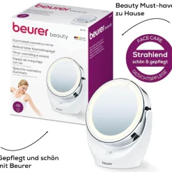 BEURER Kosmetikspiegel »BS 49 beleuchteter Kosmetikspiegel mit LED-Licht« Mit 5-fach Vergrößerung für die Hautpflege und Beauty-Routine