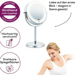 BEURER Kosmetikspiegel »BS 55 beleuchteter Kosmetikspiegel mit 7-facher Vergrößerung« Beauty-Spiegel mit LED-Licht und Dimmfunktion, 2 Spiegelflächen