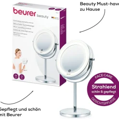 BEURER Kosmetikspiegel »BS 55 beleuchteter Kosmetikspiegel mit 7-facher Vergrößerung« Beauty-Spiegel mit LED-Licht und Dimmfunktion, 2 Spiegelflächen