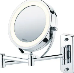 BEURER Kosmetikspiegel »BS 59 Kosmetikspiegel, inkl. Schrauben zur Wandmontage« Beleuchtung durch 12 LEDs, 5-fach Vergrößerung, 11 cm Spiegelfläche