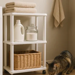 Bischof Badregal »Amico II« Stabil, mobil, agil und zu 100% aus recycletem Material.