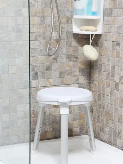 Bischof Dusch- und Badhocker »Rotate 1.0« belastbar bis 150 kg drehbare Sitzfläche und Ablage, höhenverstellbar