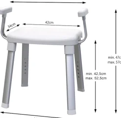 Bischof Dusch- und Badhocker »Splash 2.0« belastbar bis 150 kg rutschfester Stand, TÜV/GS geprüft, mit Armlehnen