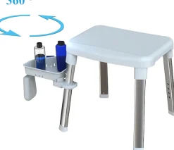 Bischof Dusch- und Badhocker »Tray« belastbar bis 150 kg mit schwenkbarer Ablage 28x21cm, TÜV-GS