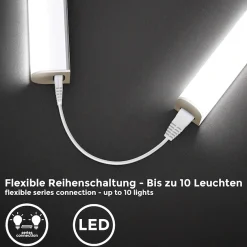 B.K.Licht Unterschrankleuchte »BK_UL1512 Unterbauleuchte, 2er Set, 57.3 cm, Neutralweißes Licht« LED-Modul 2 Stk. Neutralweiß Lichtleiste, 8W, 700Lm, 4.000K, erweiterbar durch Stecksystem