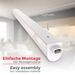 B.K.Licht Unterschrankleuchte »BK_UL1512 Unterbauleuchte, 2er Set, 57.3 cm, Neutralweißes Licht« LED-Modul 2 Stk. Neutralweiß Lichtleiste, 8W, 700Lm, 4.000K, erweiterbar durch Stecksystem