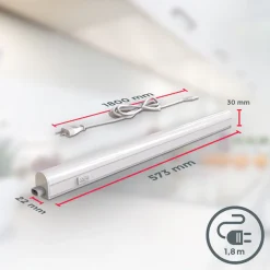 B.K.Licht Unterschrankleuchte »BK_UL1512 Unterbauleuchte, 2er Set, 57.3 cm, Neutralweißes Licht« LED-Modul 2 Stk. Neutralweiß Lichtleiste, 8W, 700Lm, 4.000K, erweiterbar durch Stecksystem