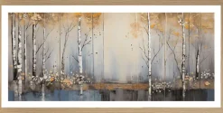 Bönninghoff Bild mit Rahmen »Wandbild gerahmt BIRKENWALD 23x49 cm – Natur Wanddeko modern« Abstrakt | Abstrakte | Baumbilder | Bäume | Landschaft | Natur | Wald | Waldbilder 1 Stk. tlg. mit dekorativem Rahmen