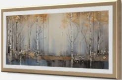 Bönninghoff Bild mit Rahmen »Wandbild gerahmt BIRKENWALD 23x49 cm – Natur Wanddeko modern« Abstrakt | Abstrakte | Baumbilder | Bäume | Landschaft | Natur | Wald | Waldbilder 1 Stk. tlg. mit dekorativem Rahmen
