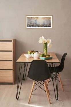 Bönninghoff Bild mit Rahmen »Wandbild gerahmt BIRKENWALD 23x49 cm – Natur Wanddeko modern« Abstrakt | Abstrakte | Baumbilder | Bäume | Landschaft | Natur | Wald | Waldbilder 1 Stk. tlg. mit dekorativem Rahmen