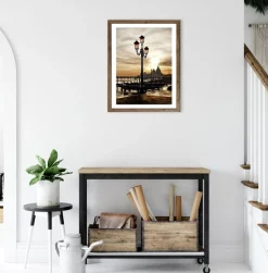 Bönninghoff Bild mit Rahmen »Wandbild gerahmt LATERNE 40x50 cm – Wanddeko modern« Europa | Gebäude | Italien | Landschaft | Sonnenaufgang & -untergang | Venedig 1 Stk. tlg. mit dekorativem Rahmen