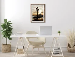 Bönninghoff Bild mit Rahmen »Wandbild gerahmt LATERNE 40x50 cm – Wanddeko modern« Europa | Gebäude | Italien | Landschaft | Sonnenaufgang & -untergang | Venedig 1 Stk. tlg. mit dekorativem Rahmen