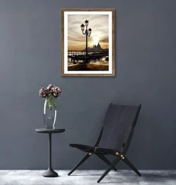 Bönninghoff Bild mit Rahmen »Wandbild gerahmt LATERNE 40x50 cm – Wanddeko modern« Europa | Gebäude | Italien | Landschaft | Sonnenaufgang & -untergang | Venedig 1 Stk. tlg. mit dekorativem Rahmen