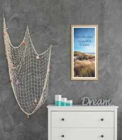 Bönninghoff Bild mit Rahmen »Wandbild gerahmt SCHÖNE AUGENBLICKE – STRAND 23x49 cm – Natur Wanddeko« Düne | Sprüche | Strand 1 Stk. tlg. mit dekorativem Rahmen