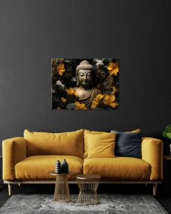 Bönninghoff Leinwandbild »Wandbild BUDDHA 46x61 cm – Leinwandbild Keilrahmen Deko modern« Blumenbilder | Buddha | Natur 1 Stk. tlg. auf Keilrahmen gespannt