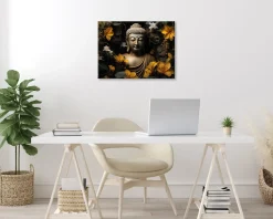 Bönninghoff Leinwandbild »Wandbild BUDDHA 46x61 cm – Leinwandbild Keilrahmen Deko modern« Blumenbilder | Buddha | Natur 1 Stk. tlg. auf Keilrahmen gespannt