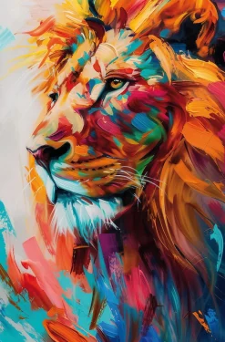 Bönninghoff Leinwandbild »Wandbild BUNTER LÖWE 78x118 cm – Leinwandbild Keilrahmen Deko modern« Kunst | Löwe | Löwen | Pop Art | Raubkatzen | Tiere 1 Stk. tlg. auf Keilrahmen gespannt