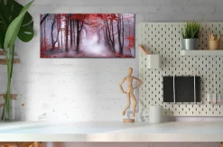 Bönninghoff Leinwandbild »Wandbild NEBEL IM HERBSTWALD 33x70 cm – Leinwandbild Keilrahmen Deko« Wald 1 Stk. tlg. auf Keilrahmen gespannt