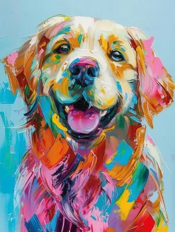 Bönninghoff Leinwandbild »Wandbild HUND GOLDEN RETRIEVER 46x61 cm – Leinwandbild Keilrahmen Deko« Hunde | Hundebilder | Kunst | Pop Art | Tiere 1 Stk. tlg. auf Keilrahmen gespannt