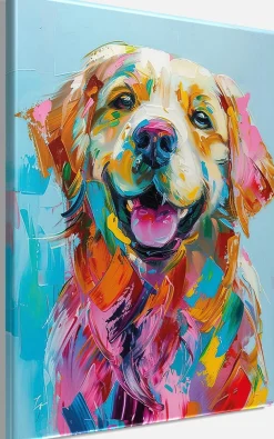 Bönninghoff Leinwandbild »Wandbild HUND GOLDEN RETRIEVER 46x61 cm – Leinwandbild Keilrahmen Deko« Hunde | Hundebilder | Kunst | Pop Art | Tiere 1 Stk. tlg. auf Keilrahmen gespannt