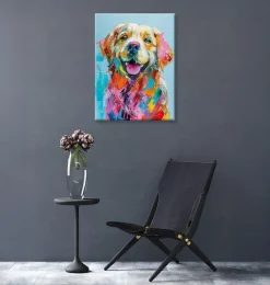 Bönninghoff Leinwandbild »Wandbild HUND GOLDEN RETRIEVER 46x61 cm – Leinwandbild Keilrahmen Deko« Hunde | Hundebilder | Kunst | Pop Art | Tiere 1 Stk. tlg. auf Keilrahmen gespannt
