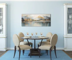 Bönninghoff Leinwandbild »Wandbild BERGE UND SEE XXL 60x140 cm – Leinwandbild Keilrahmen Deko« Abstrakt | Abstrakte | Berge | Landschaft | Natur | See | Seebilder | Waldbilder 1 Stk. tlg. auf Keilrahmen gespannt