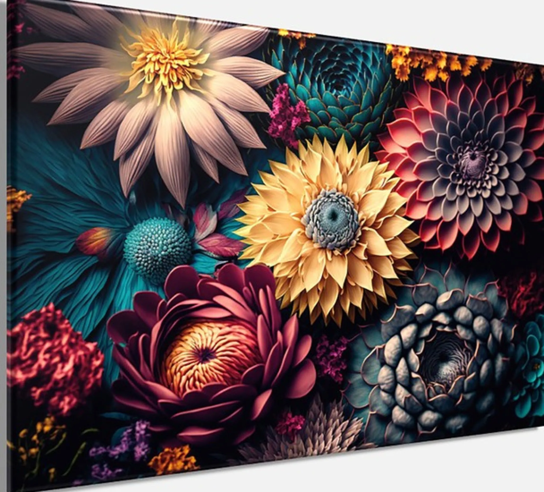 Bönninghoff Leinwandbild »Wandbild BUNTE BLUMEN 60x90 cm – Leinwandbild Keilrahmen Deko modern« Blumen 1 Stk. tlg. auf Keilrahmen gespannt