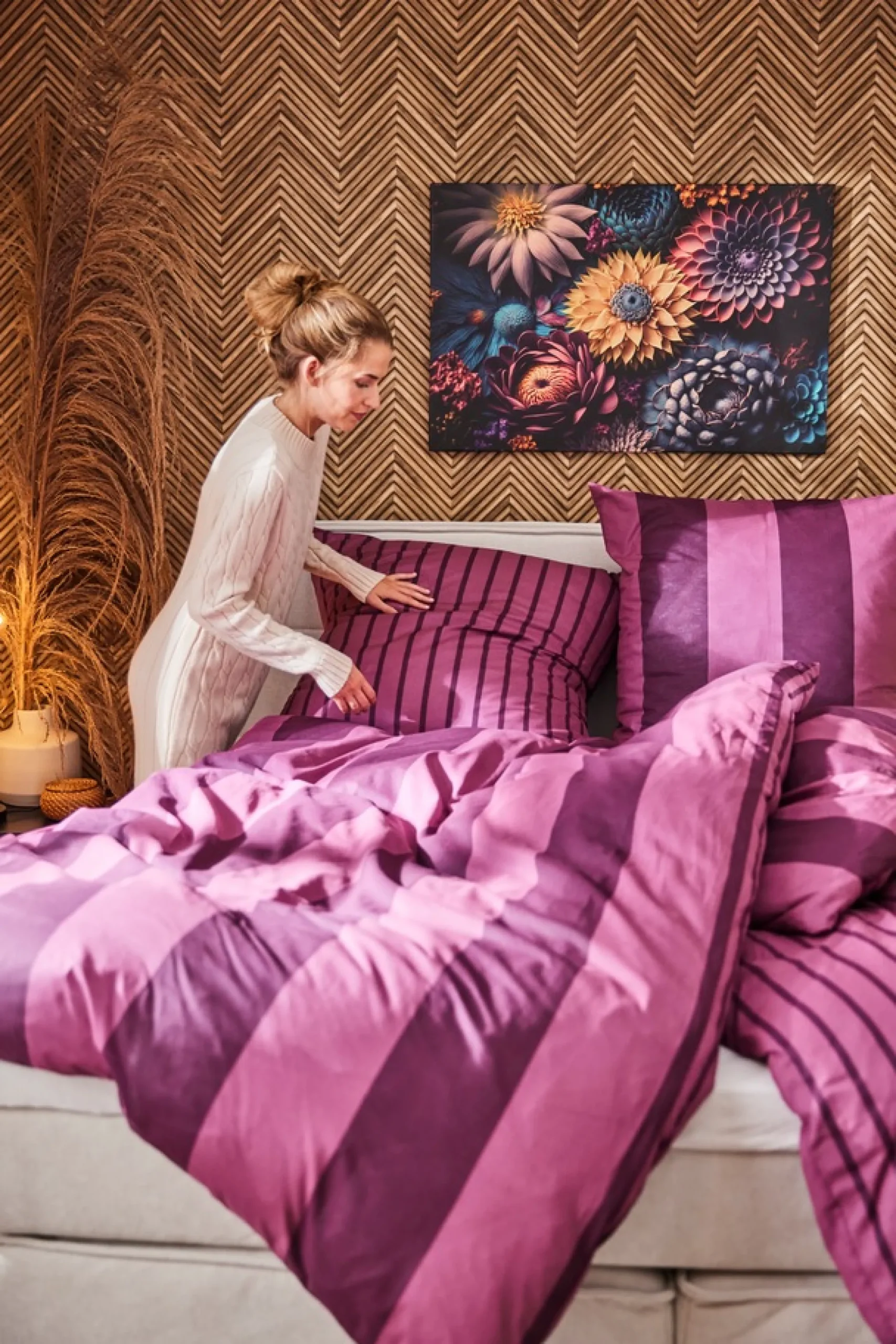 Bönninghoff Leinwandbild »Wandbild BUNTE BLUMEN 60x90 cm – Leinwandbild Keilrahmen Deko modern« Blumen 1 Stk. tlg. auf Keilrahmen gespannt
