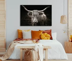 Bönninghoff Leinwandbild »Wandbild HOCHLANDRIND 78x118 cm – Leinwandbild Keilrahmen Deko modern« Kuhbilder 1 Stk. tlg. auf Keilrahmen gespannt