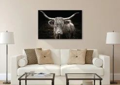 Bönninghoff Leinwandbild »Wandbild HOCHLANDRIND 78x118 cm – Leinwandbild Keilrahmen Deko modern« Kuhbilder 1 Stk. tlg. auf Keilrahmen gespannt