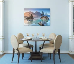 Bönninghoff Leinwandbild »Wandbild HINTERSEE BAYERN 60x90 cm – Leinwandbild Keilrahmen Deko« See 1 Stk. tlg. auf Keilrahmen gespannt
