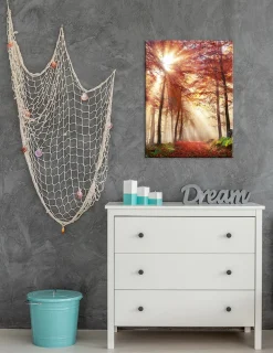 Bönninghoff Leinwandbild »Wandbild HERBSTWALD 46x61 cm – Leinwandbild Keilrahmen Deko modern« Wald 1 Stk. tlg. auf Keilrahmen gespannt