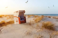 Bönninghoff Leinwandbild »Wandbild STRANDKORB 60x90 cm – Leinwandbild Keilrahmen Deko modern« Landschaft | Meer | Meer Bilder | Natur | Strand | Strandbilder 1 Stk. tlg. auf Keilrahmen gespannt