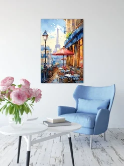 Bönninghoff Leinwandbild »Wandbild CAFE IN PARIS 60x90 cm – Leinwandbild Keilrahmen Deko modern« Cafe | Frankreich | Gebäude | Paris | Restaurant & Cafés | Stadt | Städte 1 Stk. tlg. auf Keilrahmen gespannt