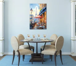 Bönninghoff Leinwandbild »Wandbild CAFE IN PARIS 60x90 cm – Leinwandbild Keilrahmen Deko modern« Cafe | Frankreich | Gebäude | Paris | Restaurant & Cafés | Stadt | Städte 1 Stk. tlg. auf Keilrahmen gespannt