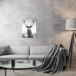 Bönninghoff Leinwandbild »Wandbild HIRSCH 46x61 cm – Leinwandbild Keilrahmen Deko modern« Hirsch 1 Stk. tlg. auf Keilrahmen gespannt