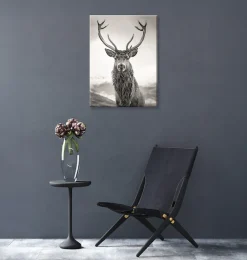 Bönninghoff Leinwandbild »Wandbild HIRSCH 46x61 cm – Leinwandbild Keilrahmen Deko modern« Hirsch 1 Stk. tlg. auf Keilrahmen gespannt