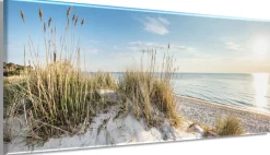 Bönninghoff Leinwandbild »Wandbild STRAND XXL 60x140 cm – Leinwandbild Keilrahmen Deko modern« Düne 1 Stk. tlg. auf Keilrahmen gespannt