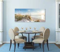 Bönninghoff Leinwandbild »Wandbild STRAND XXL 60x140 cm – Leinwandbild Keilrahmen Deko modern« Düne 1 Stk. tlg. auf Keilrahmen gespannt