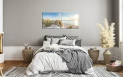 Bönninghoff Leinwandbild »Wandbild STRAND XXL 60x140 cm – Leinwandbild Keilrahmen Deko modern« Düne 1 Stk. tlg. auf Keilrahmen gespannt