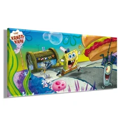 Bönninghoff Leinwandbild »Wandbild SPONGEBOB BURGERHEIST 33x70 cm – Leinwandbild Keilrahmen Deko« Filmfiguren | Serien 1 Stk. tlg. auf Keilrahmen gespannt