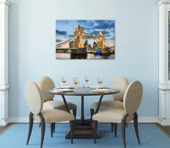 Bönninghoff Leinwandbild »Wandbild TOWER BRIDGE 60x90 cm – Leinwandbild Keilrahmen Deko modern« Brücken | Gebäude | Großbritannien | London | Skyline | Stadt | Städte 1 Stk. tlg. auf Keilrahmen gespannt
