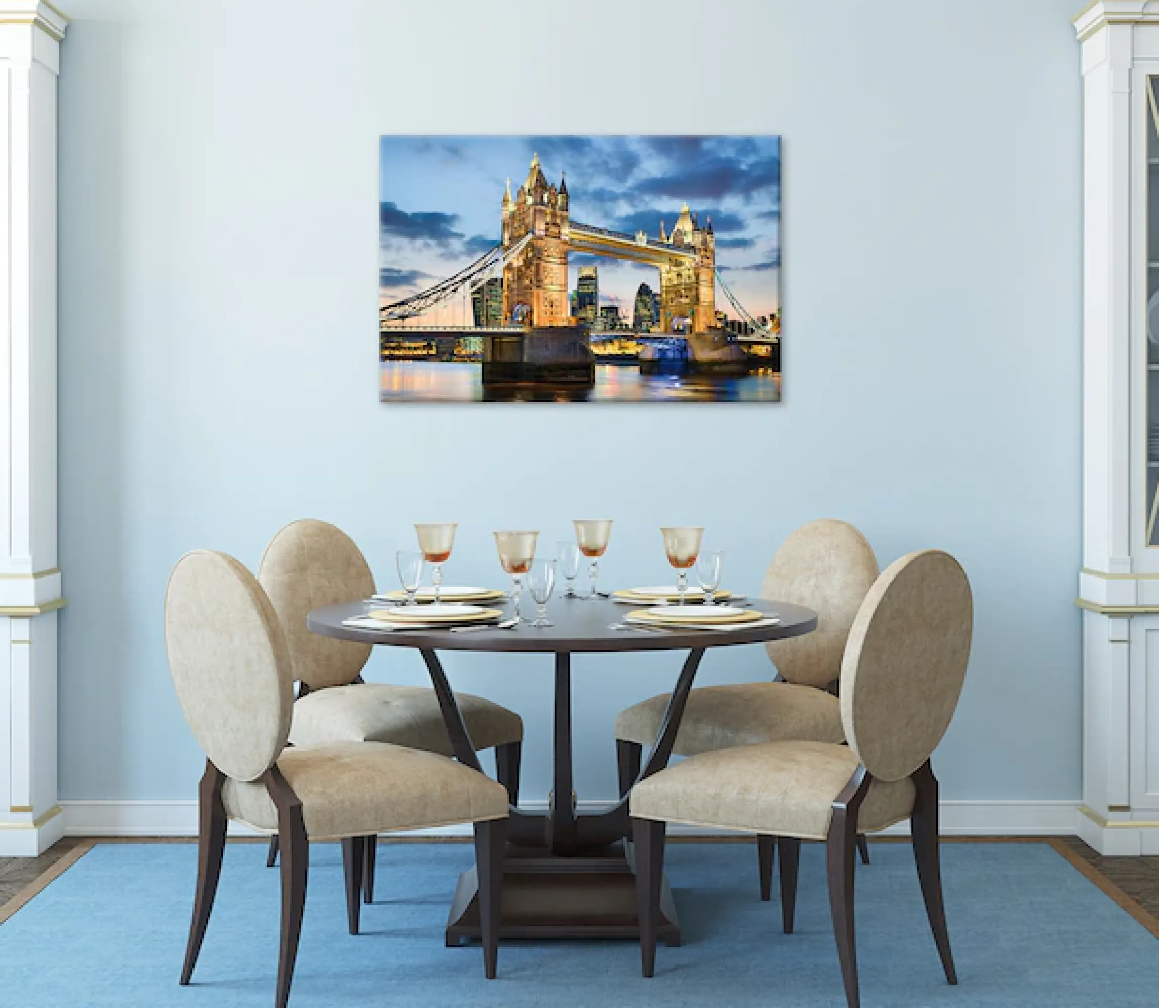 Bönninghoff Leinwandbild »Wandbild TOWER BRIDGE 60x90 cm – Leinwandbild Keilrahmen Deko modern« Brücken | Gebäude | Großbritannien | London | Skyline | Stadt | Städte 1 Stk. tlg. auf Keilrahmen gespannt