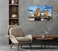 Bönninghoff Leinwandbild »Wandbild TOWER BRIDGE 60x90 cm – Leinwandbild Keilrahmen Deko modern« Brücken | Gebäude | Großbritannien | London | Skyline | Stadt | Städte 1 Stk. tlg. auf Keilrahmen gespannt