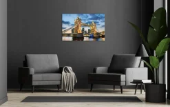 Bönninghoff Leinwandbild »Wandbild TOWER BRIDGE 60x90 cm – Leinwandbild Keilrahmen Deko modern« Brücken | Gebäude | Großbritannien | London | Skyline | Stadt | Städte 1 Stk. tlg. auf Keilrahmen gespannt