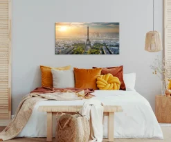 Bönninghoff Leinwandbild »Wandbild EIFFELTURM PARIS 50x100 cm – Leinwandbild Keilrahmen Deko« Frankreich | Paris | Sonnenuntergang | Stadt 1 Stk. tlg. auf Keilrahmen gespannt
