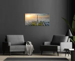 Bönninghoff Leinwandbild »Wandbild EIFFELTURM PARIS 50x100 cm – Leinwandbild Keilrahmen Deko« Frankreich | Paris | Sonnenuntergang | Stadt 1 Stk. tlg. auf Keilrahmen gespannt