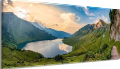 Bönninghoff Leinwandbild »Wandbild BERGSEE XXL 60x140 cm – Leinwandbild Keilrahmen Deko modern« Berge | Landschaft | Natur | See | Seebilder 1 Stk. tlg. auf Keilrahmen gespannt