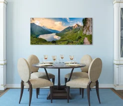 Bönninghoff Leinwandbild »Wandbild BERGSEE XXL 60x140 cm – Leinwandbild Keilrahmen Deko modern« Berge | Landschaft | Natur | See | Seebilder 1 Stk. tlg. auf Keilrahmen gespannt