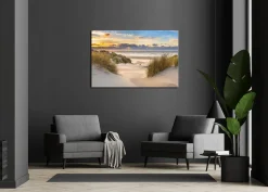 Bönninghoff Leinwandbild »Wandbild STRAND 78x118 cm – Leinwandbild Keilrahmen Deko modern« Strand 1 Stk. tlg. auf Keilrahmen gespannt